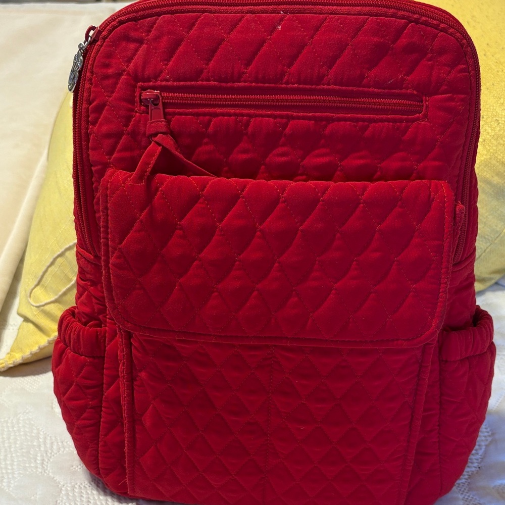 Quilted Red Backpack-Vera Bradley Large